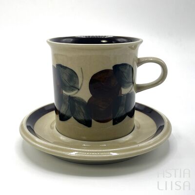 Arabia Ruija Muki + Aluslautanen 0,3 l, Vintage